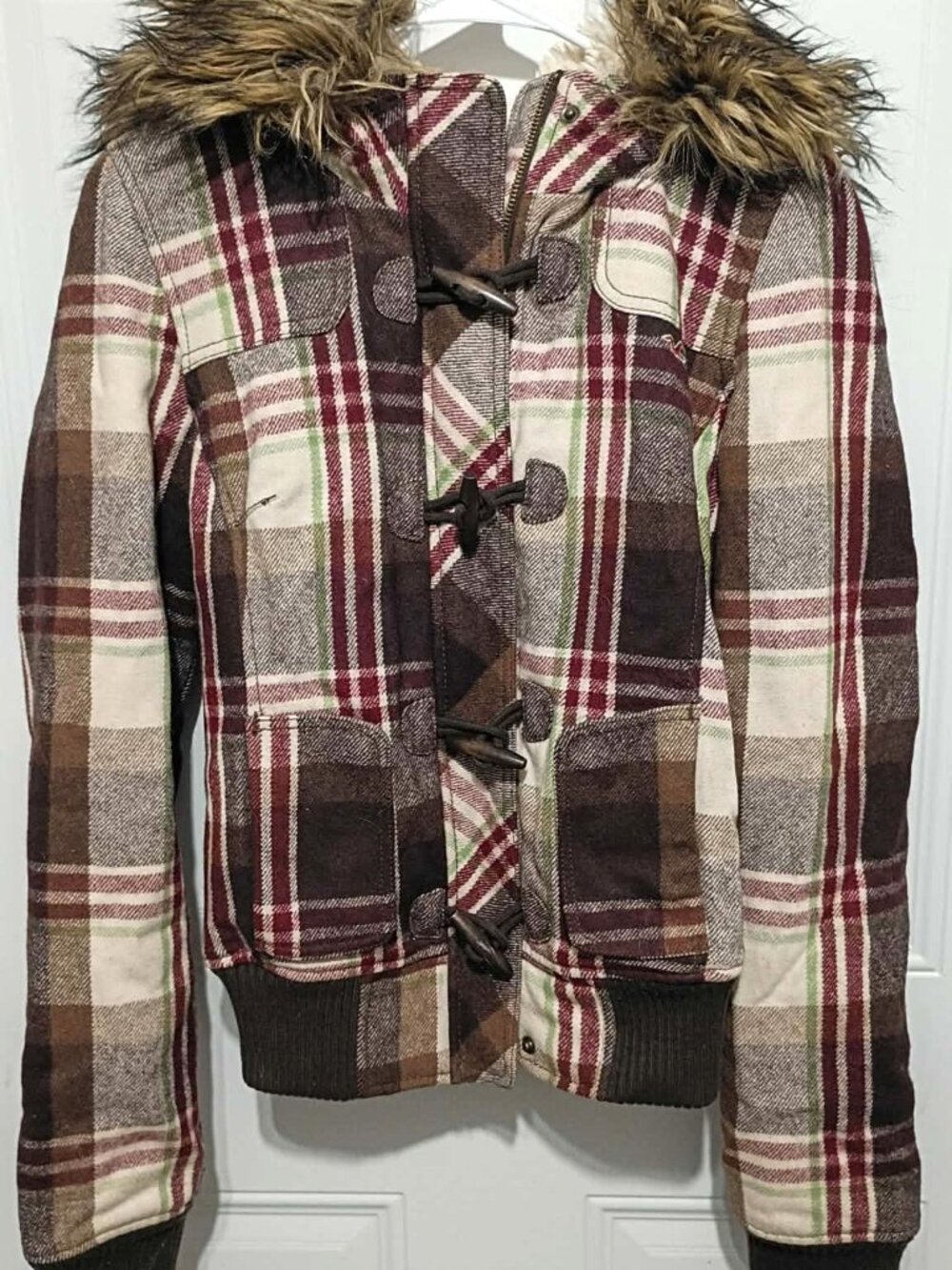 Hollister Ladies Winter Jacket with Faux Fur Lined Hood, Size M - Picture 5 of 7